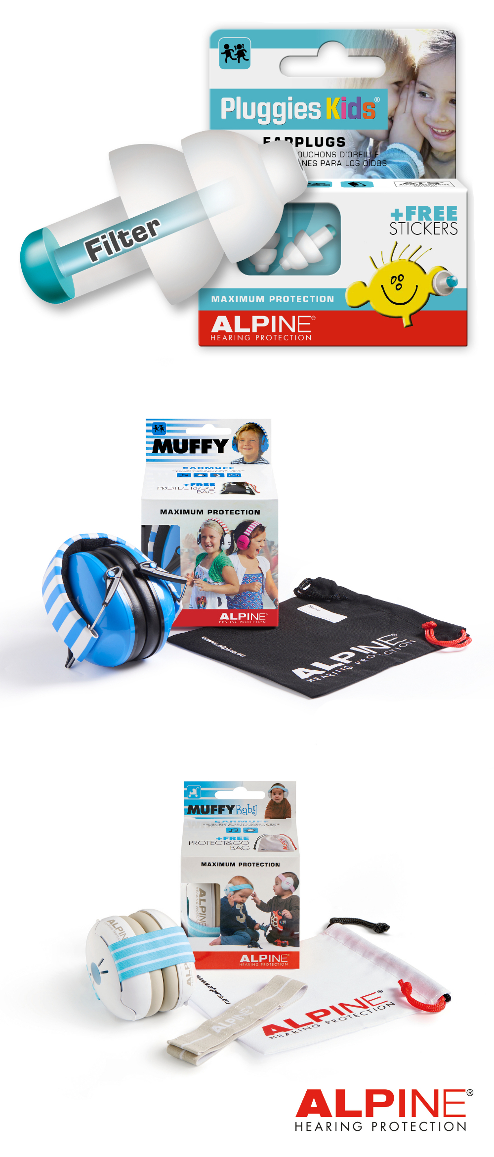 Alpine gehoorbescherming Muffy Baby Earmuffs Pluggies Kids filter earplugs oorkappen oordoppen