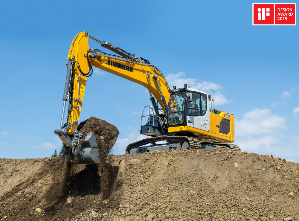 De Liebherr R 922 graafmachine op rupsen ontving de IF Design Award 2019 in de categorie &laquo;&nbsp;product design&nbsp;&raquo;.