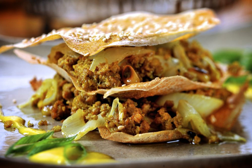 Millefeuille van fijn gehakt lamsvlees met witloof VLAM recept
