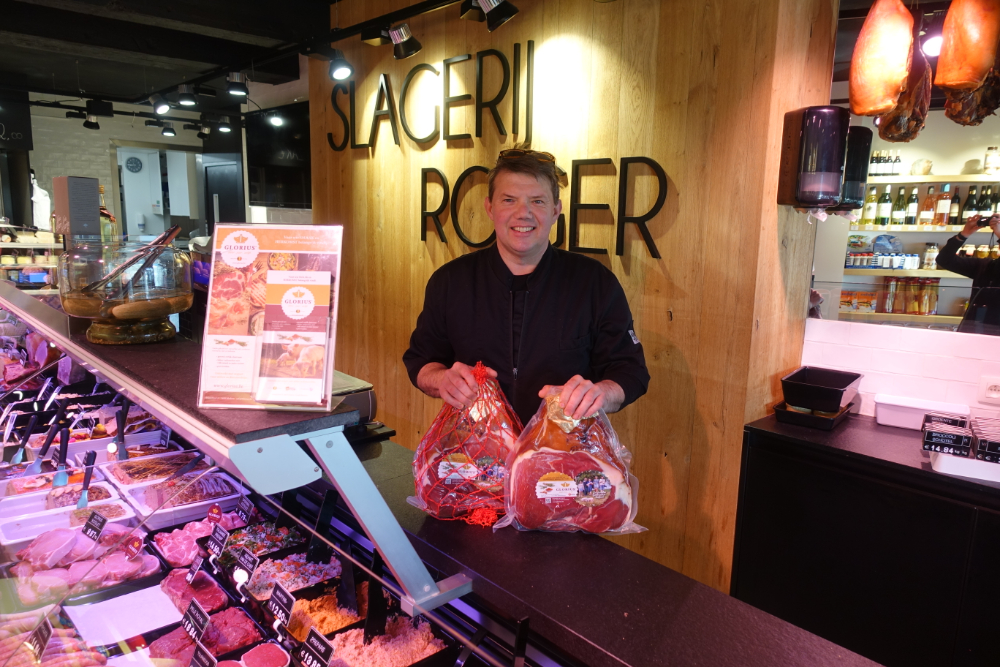 Ham met label Glorius hammen