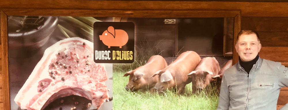 Duroc d'Olives ham met label