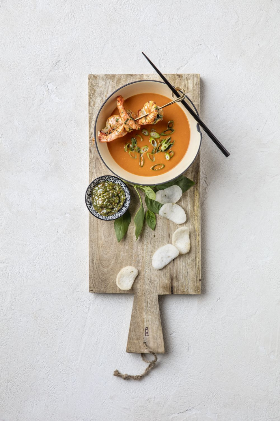 Kumar's rode currysoep met tijgergarnaal