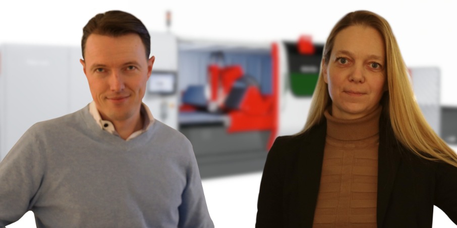 Directeurs Hans Dassen en Karin Ramak voor de standalone ByStar Fiber lasersnijmachine met laserbron van 6&nbsp;kW